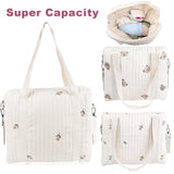 Baby Care Diaper Bags Embroidery Bear Flower Pattern Handbag