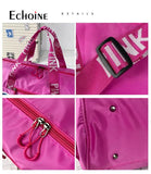Echoine Laser Sequin PINK Letter Print Woman Casual Travel Sports Gym Bag