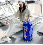 Echoine Laser Sequin PINK Letter Print Woman Casual Travel Sports Gym Bag