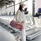 Echoine Laser Sequin PINK Letter Print Woman Casual Travel Sports Gym Bag
