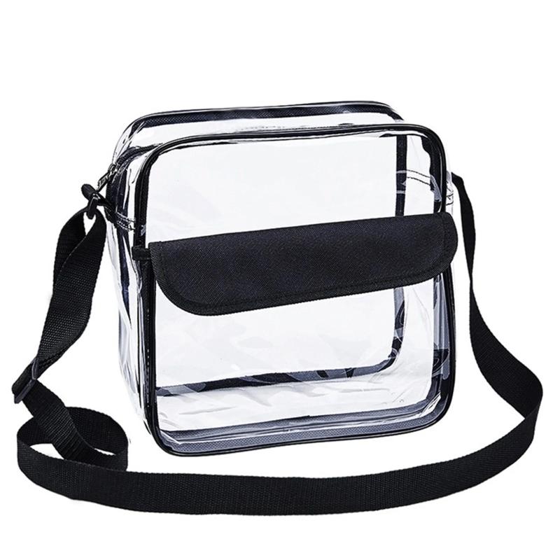Women's Clear Crossbody Bag Adjustable Long Strap Transparent Pack