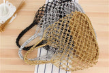 INS Solid Portable Beach Bag for Women Crochet One-shoulder Shopping Bag