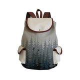 Jungle Bird Print Drawstring Backpack Large School Bag