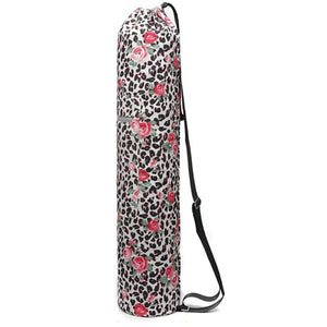 Drawstring Printed Canvas Gym Fitness Yoga Mat Carry Pouch Shoulder Bag