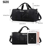 Personalized Duffel Bag Embroidered Gym Travel Wet Dry Pockets Shoe Compartment