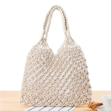 Summer Shoulder Tote Bag - Womens Straw Beach Bag