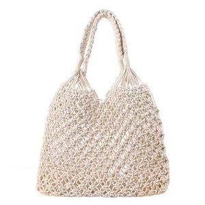 Summer Shoulder Tote Bag - Womens Straw Beach Bag