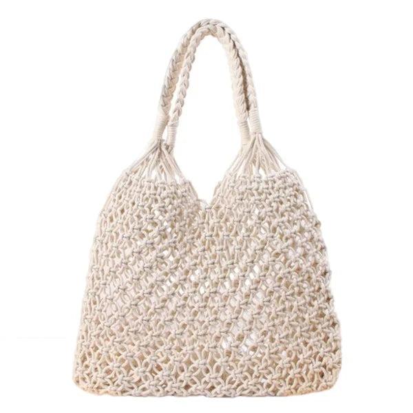 Summer Shoulder Tote Bag - Womens Straw Beach Bag