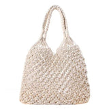 Summer Shoulder Tote Bag - Womens Straw Beach Bag