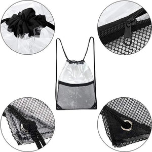 Clear Drawstring Travel Bag Transparent PVC Stadium Sports Gym
