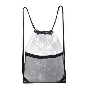 Clear Drawstring Travel Bag Transparent PVC Stadium Sports Gym