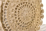 Womens Hollow-out Crochet Beach Bag Round Shoulder Shopping Bag