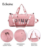 Echoine Woman Leisure Zip Travel Bag Sports Bag Letter Printing