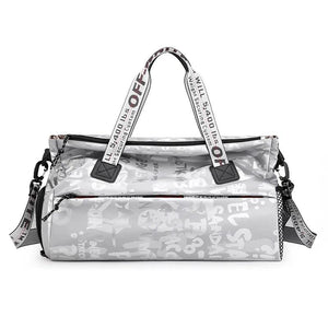 Large Capacity Tote Bag Graffiti Yoga Sports Bag with Shoes Outdoor Travel Handb