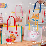 Girl Jelly Handbag Cartoon Bear Rabbit Transparent Shoulder Bag