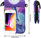 Purple Dolphin Wallet Holder Tiny Bag Durable PU Leather Passport Purse