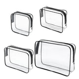 4pcs/set Travel Toiletry Bag Waterproof PVC Cosmetic Case Zipper Closure