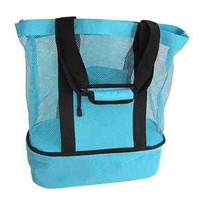 2 in 1 Cooler Picnic Bag Beach Bag Oversized Lightweight Mesh Beach Tote Bag