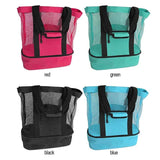 2 in 1 Cooler Picnic Bag Beach Bag Oversized Lightweight Mesh Beach Tote Bag