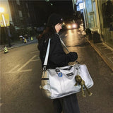 PU Handbag Shoulder Bag for Women Men Leather Travel Bag