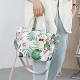 Plant Floral Print Travel Bag for Women Girls Large Capacity Handbag