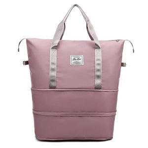Casual Handbag Double Zipper Expansion Bag Large Female Bag