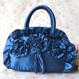 Women Bag Flowers Ethnic Retro Pleated Handbag