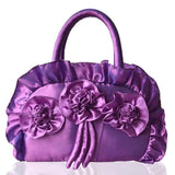 Women Bag Flowers Ethnic Retro Pleated Handbag