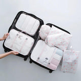 6PCS Lingerie Travel Organiser Set Packing Cube Mesh Bag