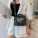 Women Bag Retro Elephant Embroidery Wide Shoulder Strap Single Shoulder Bag