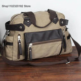 Retro Canvas Shoulder Bag England Style Messenger Bag Big Capacity