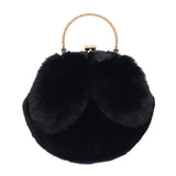 Women Rabbit Ear Chain Plush Bag Girls Evening Clutch Purse Handbag Shoulder