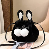 Faux Fur Cross Shoulder Bucket Hand Bag for Travel