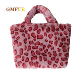 Rabbit Fur Bag Retro Diagonal Plush Large Capacity One-shoulder Chain Handbag