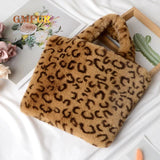 Rabbit Fur Bag Retro Diagonal Plush Large Capacity One-shoulder Chain Handbag