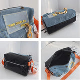 Oxford Denim Travel Bag Patchwork Gym Hand Luggage Duffle Weekend Bag