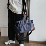 Large Capacity Retro Denim Travel Handbag Duffle Bag Unisex Travel Crossbody Bag