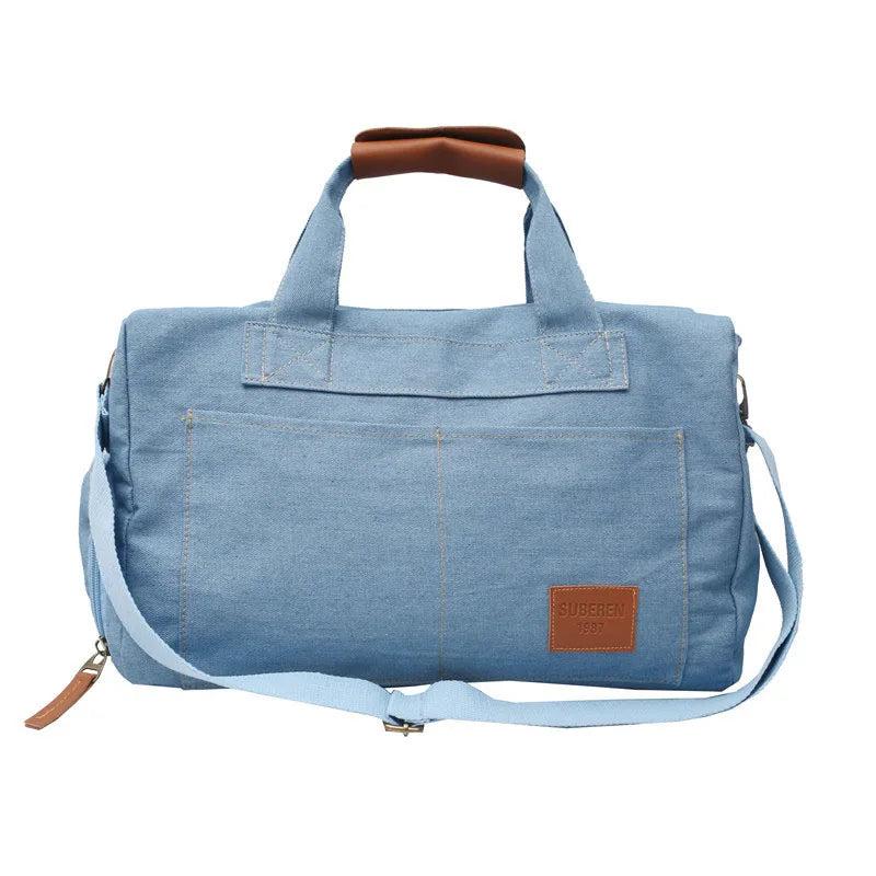 Large Capacity Retro Denim Travel Handbag Duffle Bag Unisex Travel Crossbody Bag