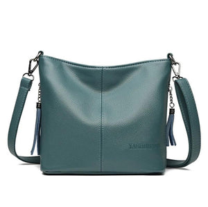 Solid Colors Travel Tote PU Leather Shoulder Bags Women Messenger Bag