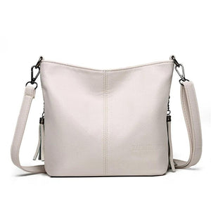 Solid Colors Travel Tote PU Leather Shoulder Bags Women Messenger Bag