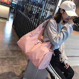 Waterproof Nylon Gym Bag Women Fitness Handbag with Yoga Mat Compartment