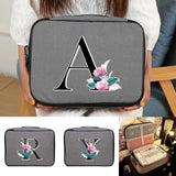 Large Lockable Passport Organizer - Marble Initials