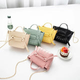 Women Solid Leather Shoulder Bag PU Leather Crossbody Handbag