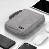Gray USB Cable Storage Bag Travel Kit Tablet Protective Accessories