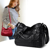 Women Bag Pu Soft Leather Shoulder Bag Red Handbag Purse