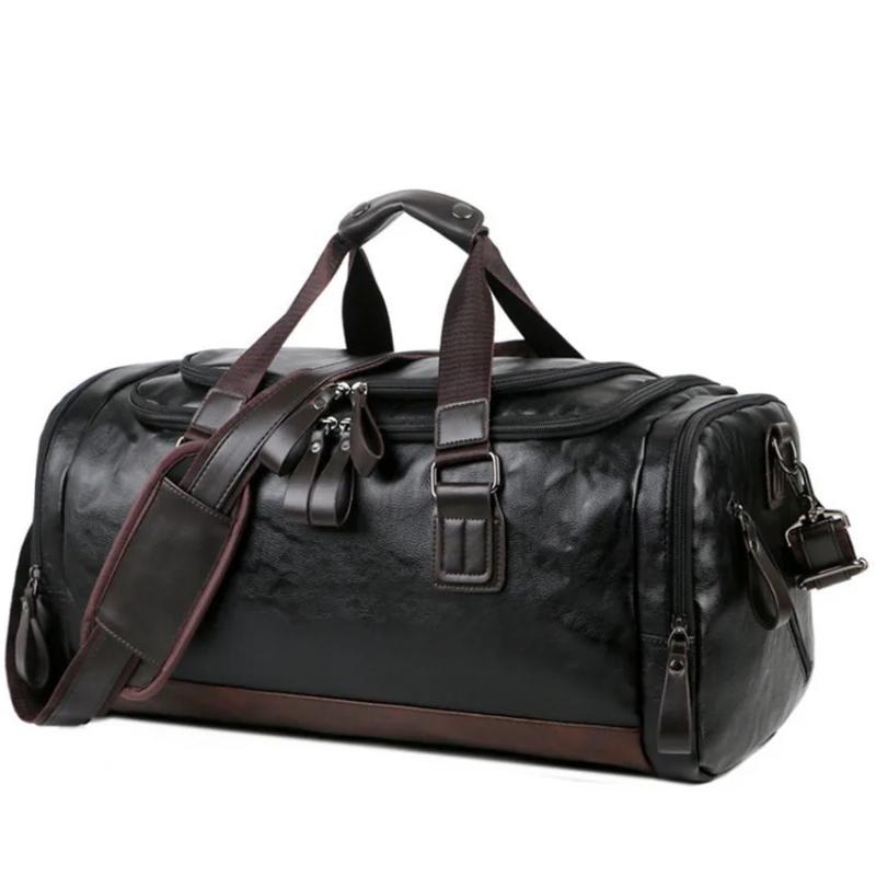 Men Leather Duffle Bag Gym Sport Travel Bag