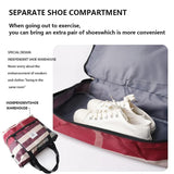 Large Capacity Stripe Travel Handbags Oxford Dry and Wet Separation Luggage