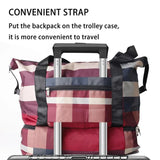 Large Capacity Stripe Travel Handbags Oxford Dry and Wet Separation Luggage