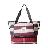 Large Capacity Stripe Travel Handbags Oxford Dry and Wet Separation Luggage