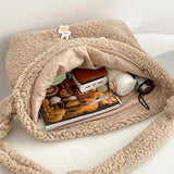 Plush Handbag Cartoon Tote Bag Furry Shopping Bag Messenger Bag